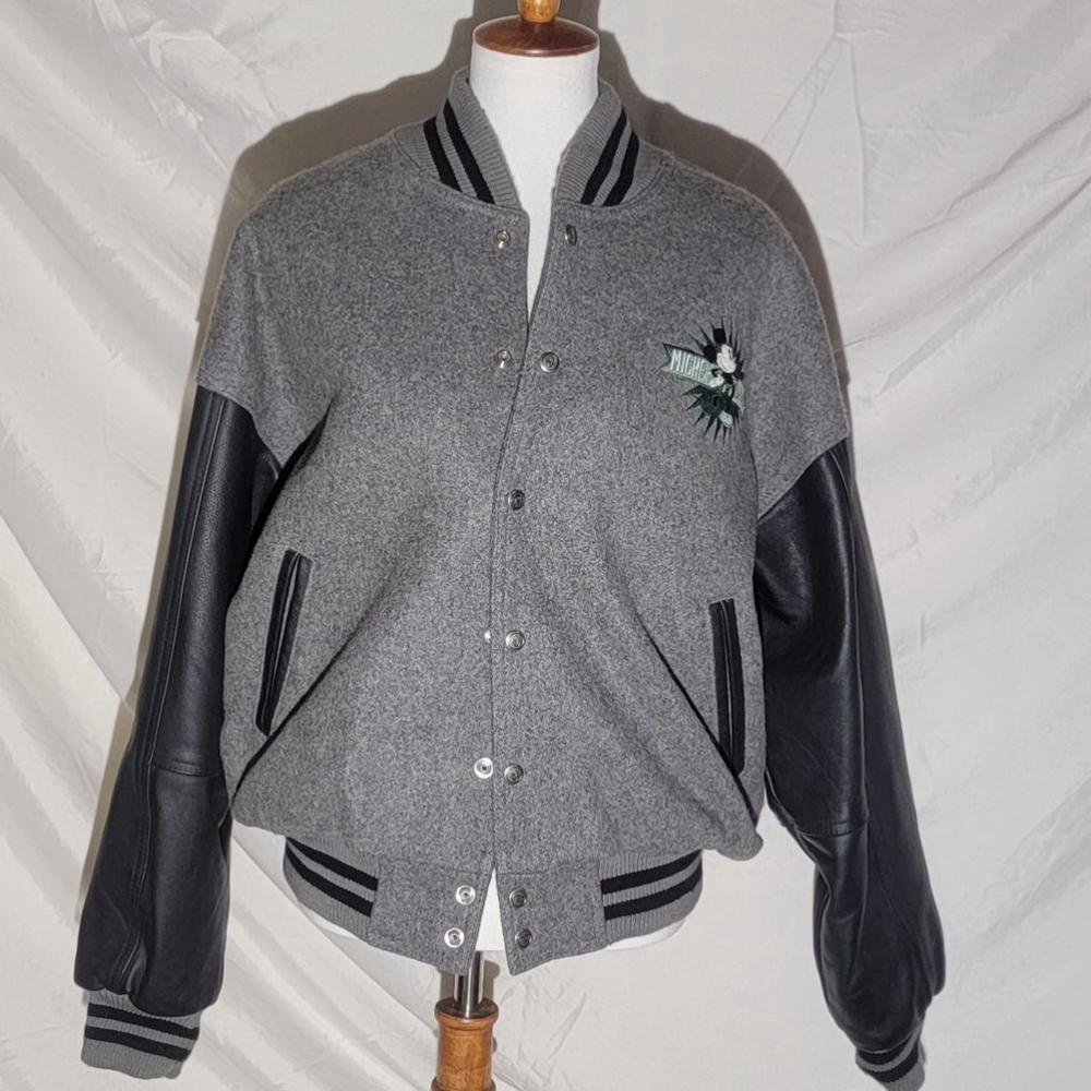 DISNEY Vintage 90's Mickey Varsity Letterman Jacket -M